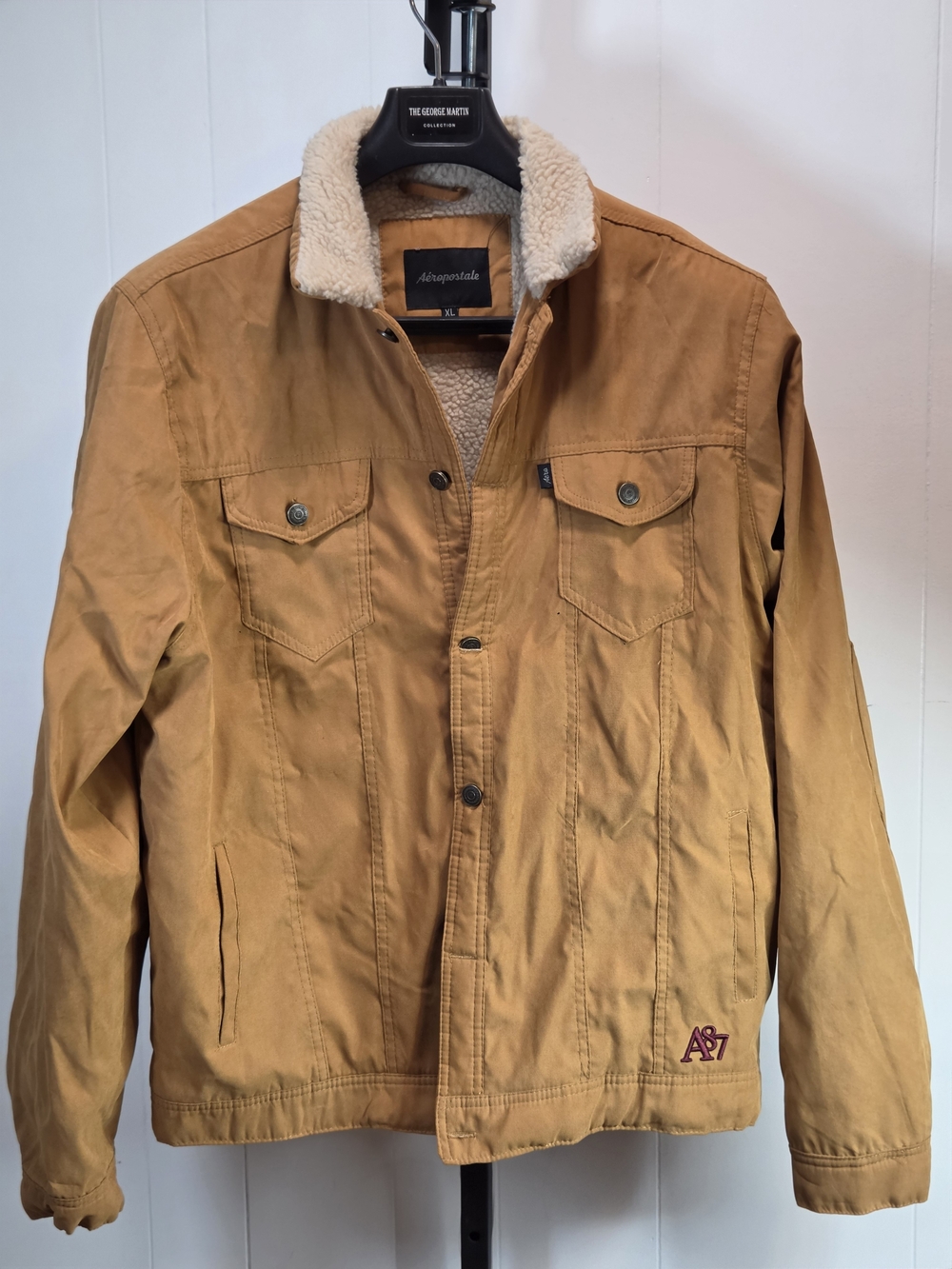 Abercrombie & Fitch Men's Tan Sherpa-Lined Jacket